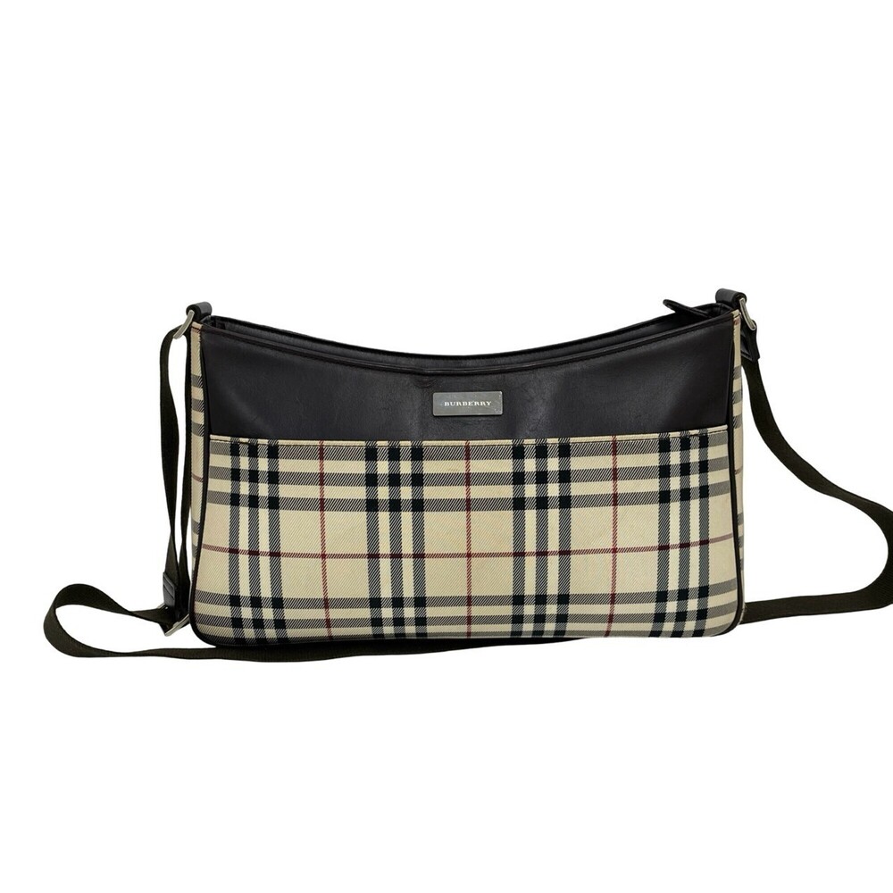 BURBERRY Burberry Logo Hardware Nova Check Pattern Canvas Leather Genuine Sho...
